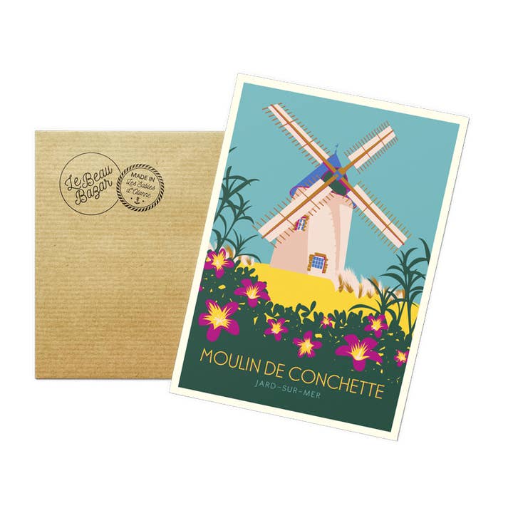 Cartolina JARD-SUR-MER Mulino di Conchette per la vendita all'ingrosso da parte di Le Beau Bazar