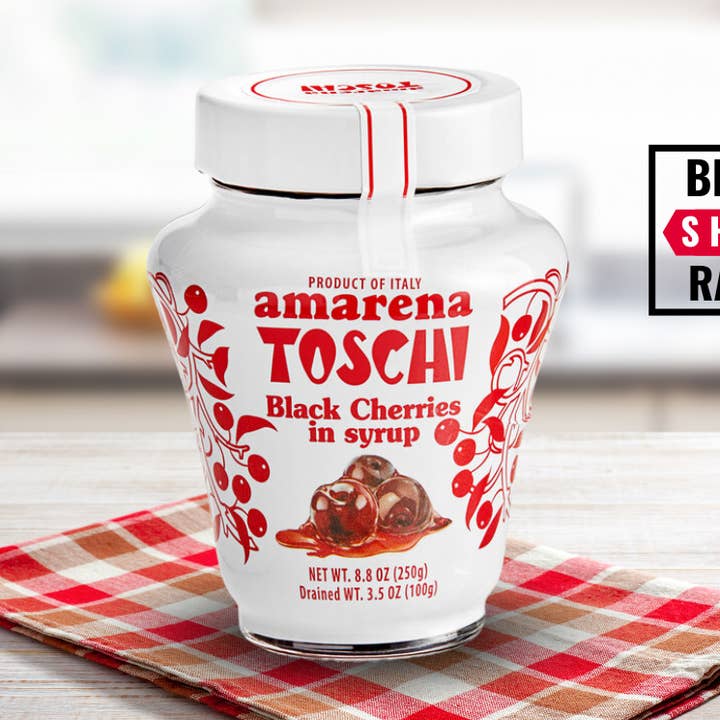 Toschi Amarena Black Cherries in Syrup – 8.8 oz (6 units) for wholesale by Casacella Foods