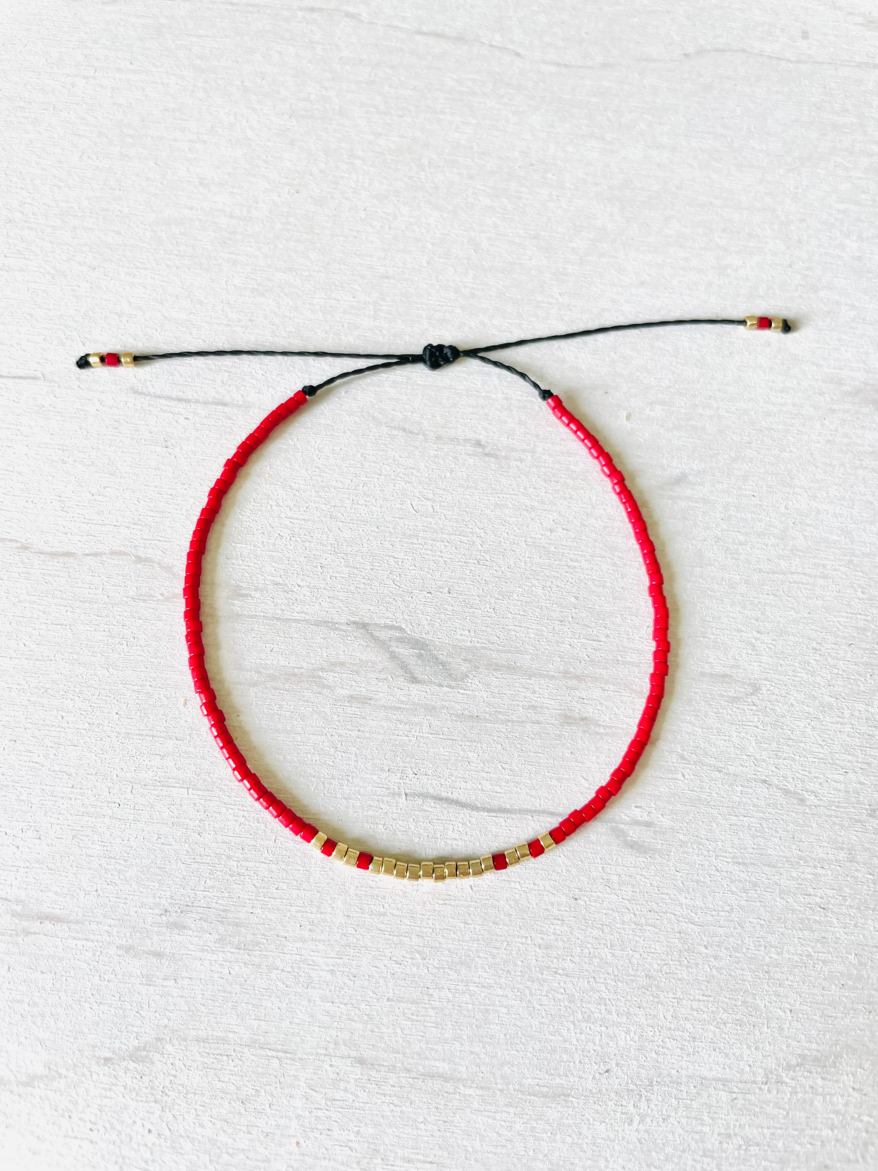 Atelline - Wholesale Beaded Bracelet - Adjustable Miyuki Pearl Bracelet in Nylon, Rocaille1