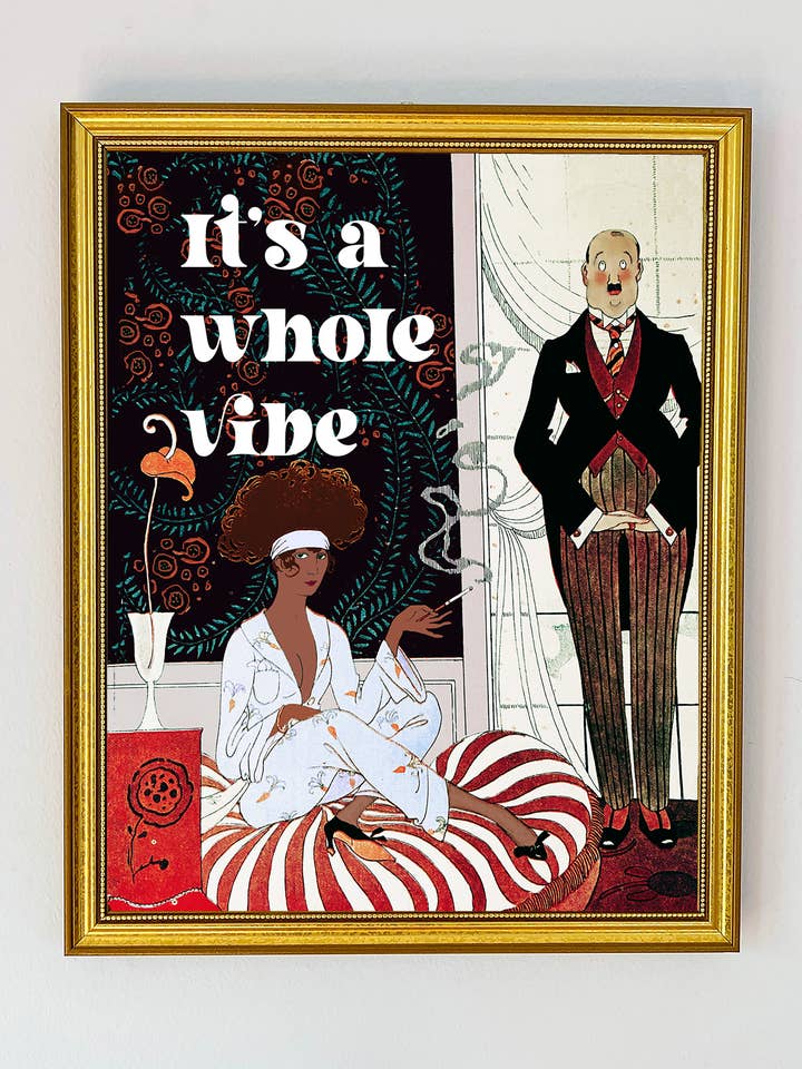 It's A Whole Vibe Art Deco Vintage Style Flapper Art Print for wholesale by The Twentieth