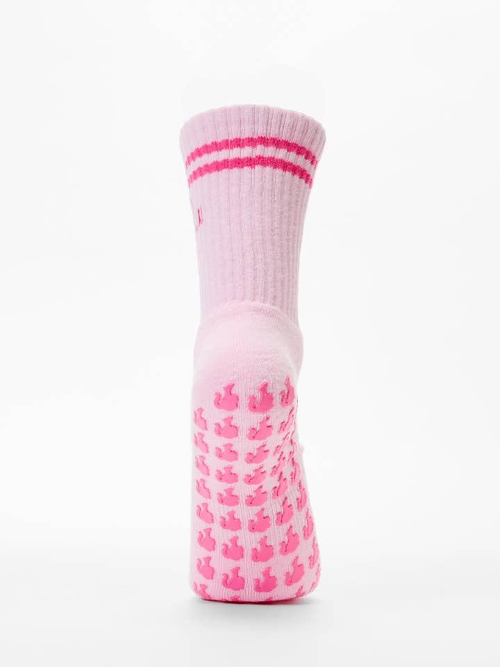 Pink I'm a Barre-Be Girl Barre Grip Socks for wholesale on Faire10