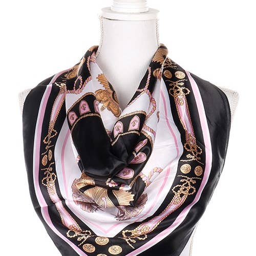 ASSORTI Écharpes Imitation Soie Décor Vintage Royalty en vente sur Faire1