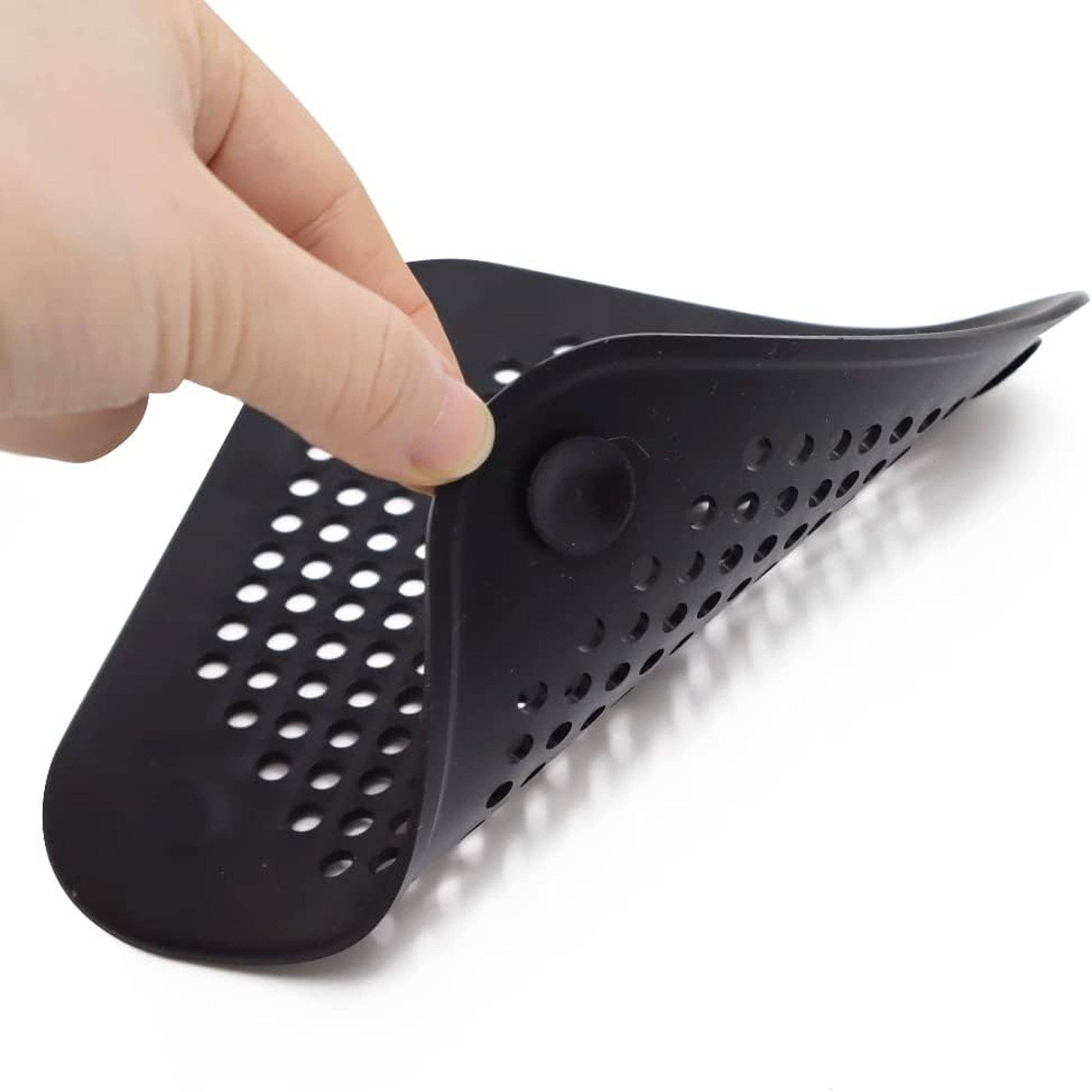 Vigor Path - Wholesale Dish Drying Mat/Rack - Shower Drain Hair Catcher - 5.7- inch Square Drain with Suction Cups 2 Pack (White)2