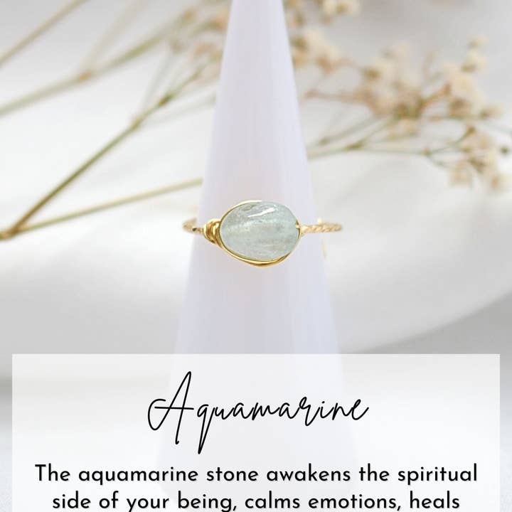 Divine Dulcet - Wholesale Single Stone/Solitaire Ring - 24 Karats Natural Crystals Hand Wired Solitaire Ring