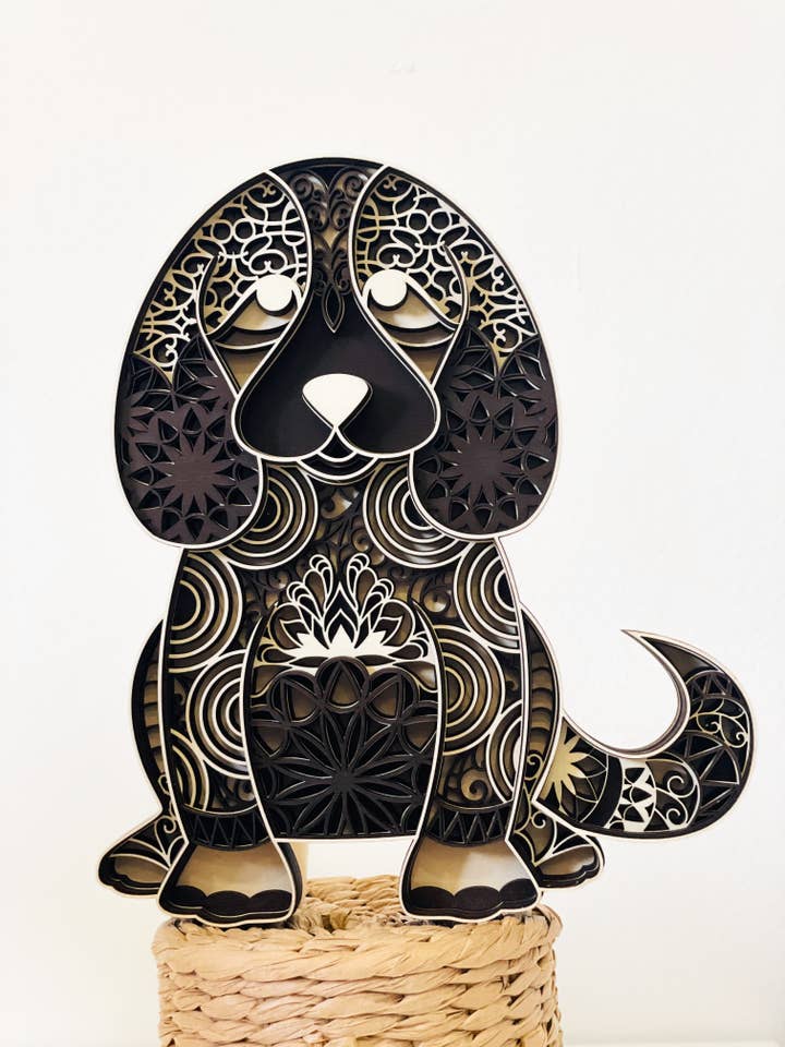 Mehrschichtiges Mandala - Hund für den Großhandel von Meraki engraving