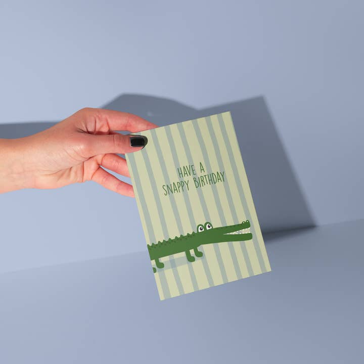 From Rosalie - Wholesale Birthday Card - Snappy Birthday Crocodile Greeting Card1