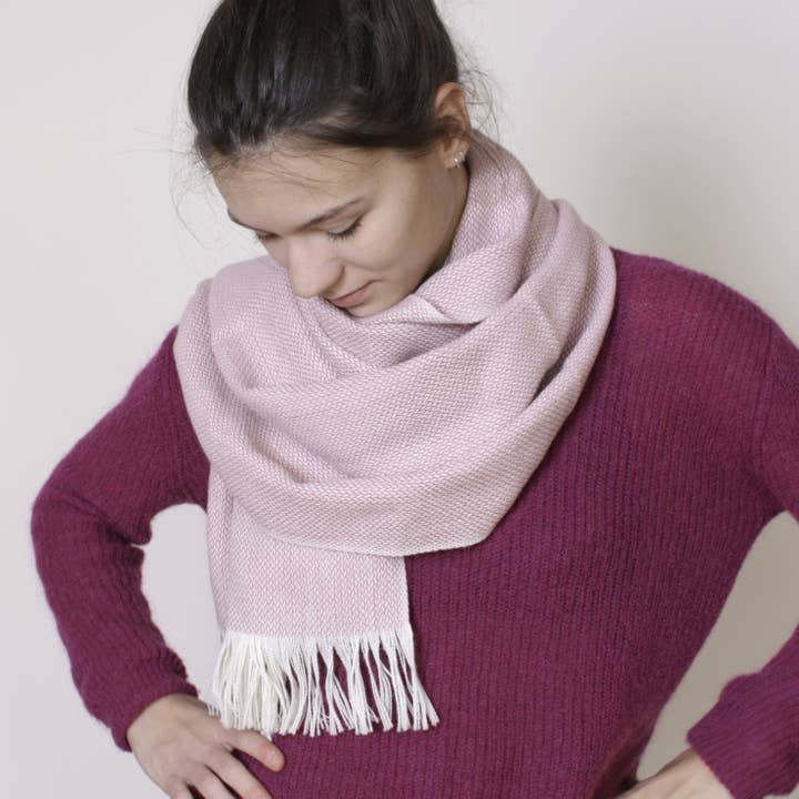 Supplement D'AM - Vente Écharpe – femme - Shawl Constance in Baby Alpaca Wool Light Pink1