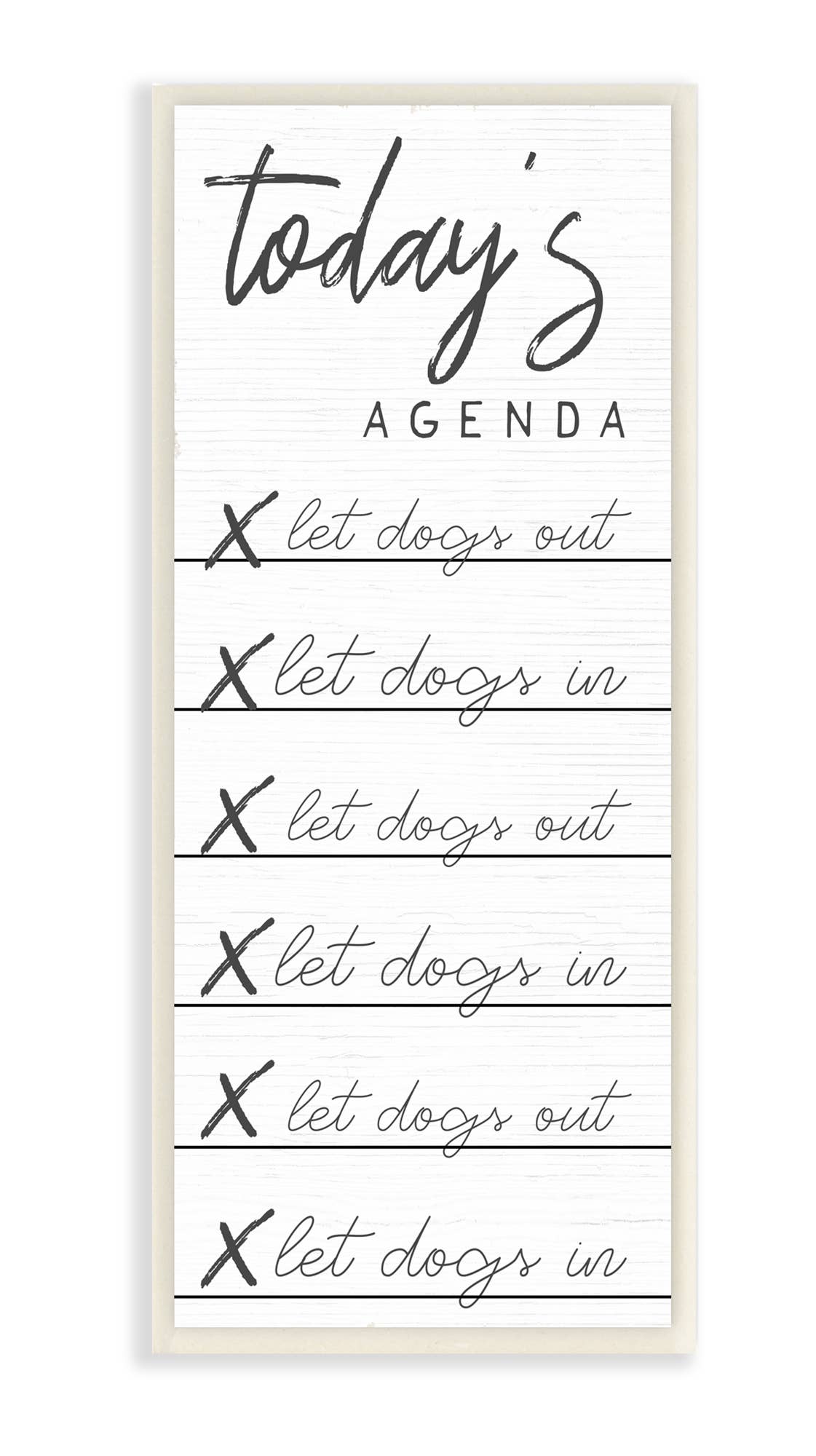 Stupell Industries – wholesale Plaque – Today's Agenda Taking Dog Out Funny Checklist0