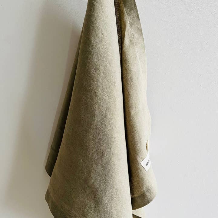 Mama and Tochter - Venta al por mayor Paños de cocina - Paño de Cocina de Lino Puro Francés - Verde Militar0