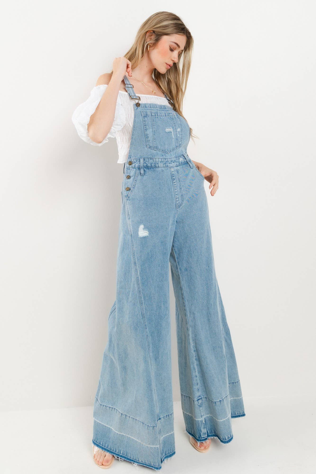 Tyra Denim Surplice Romper Tyra Denim Surplice Romper