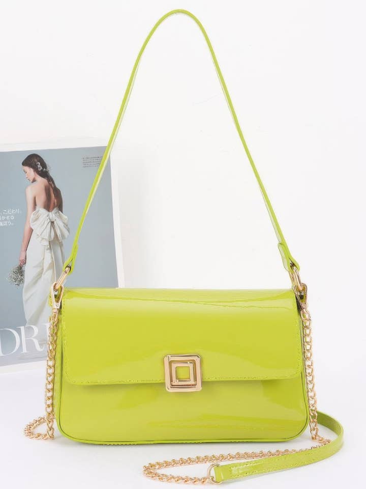 Enamel Flap Shoulder Bag for wholesale by Blak Wardrob