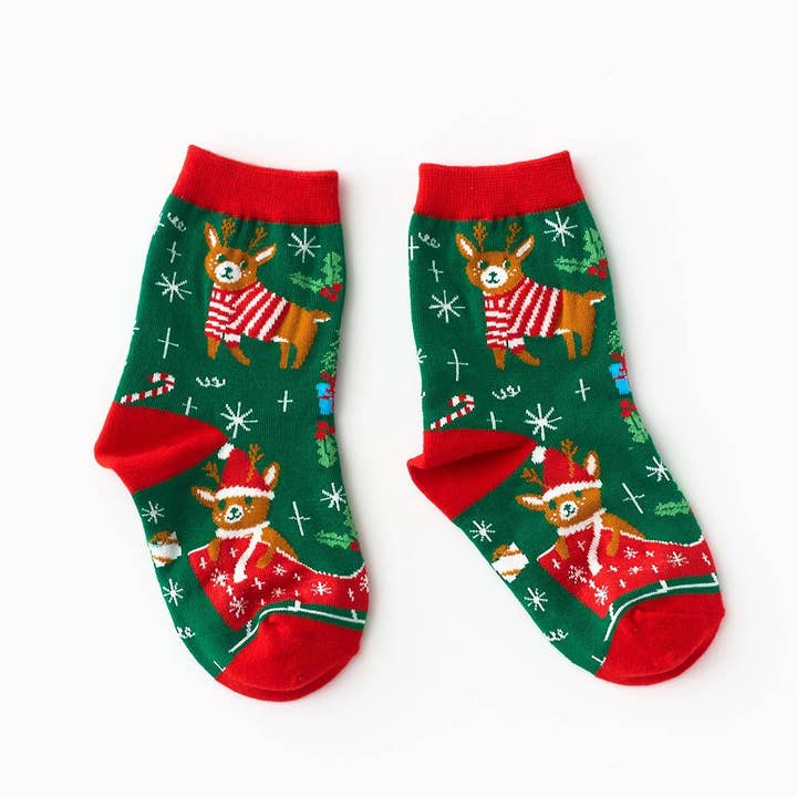 Paper Source Wholesale - Wholesale Socks - Kids - Kid's Reindeer Socks0