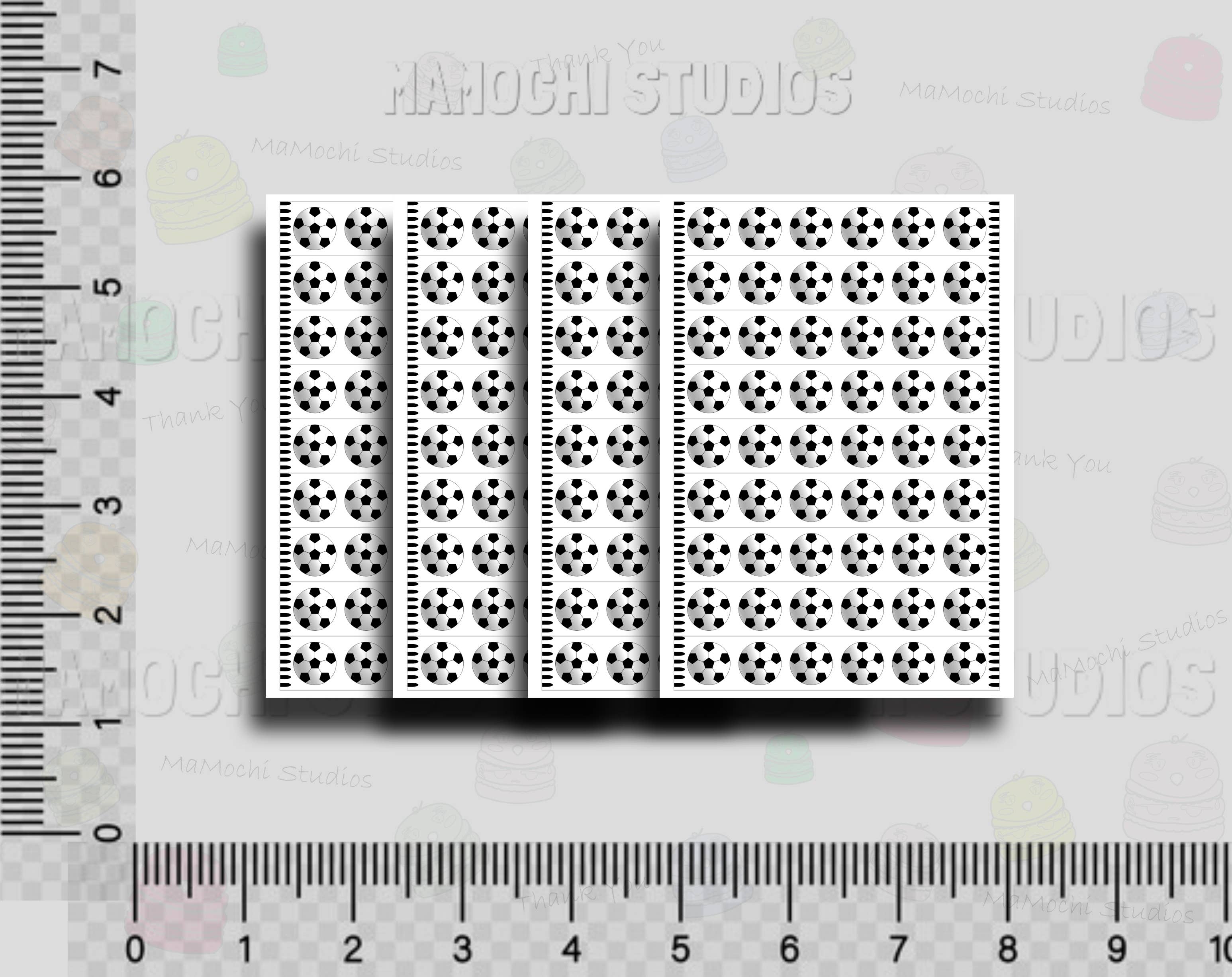 MaMochi Studios - Wholesale Sticker - Washi Tape Mini Sticker Sheet - Soccer Balls, Futbol Sports4