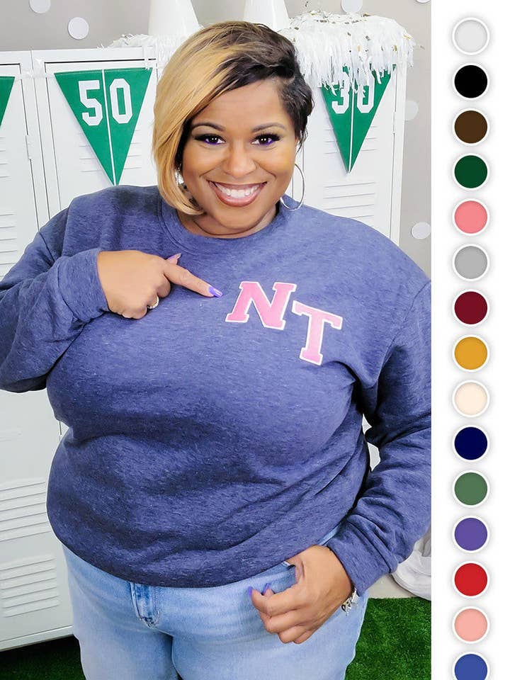 Soft Chenille Monogram Sweatshirt for wholesale by Sugar Stitch