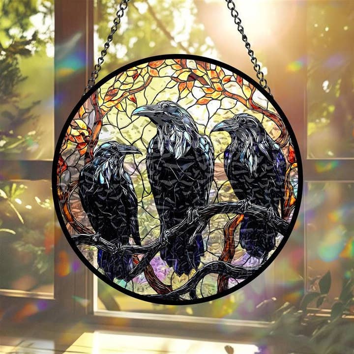 Three Black Crows on Branch Stained Glass Suncatcher, and other Purchase Wholesale one dark window. Free Returns & Net 60 Terms on Faire trending on Faire.