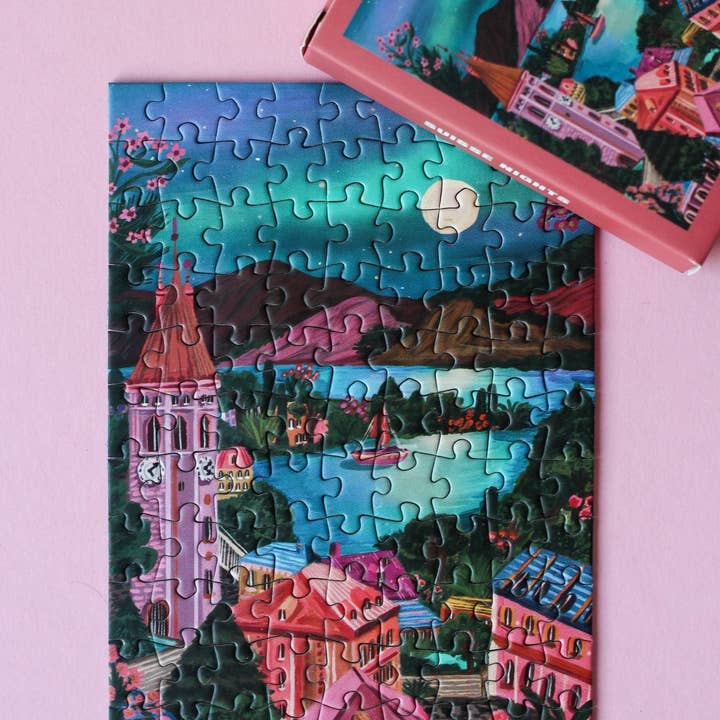 Piecely Puzzles - Wholesale Puzzle - Adult - Suisse Nights mini puzzle, 99 pieces3