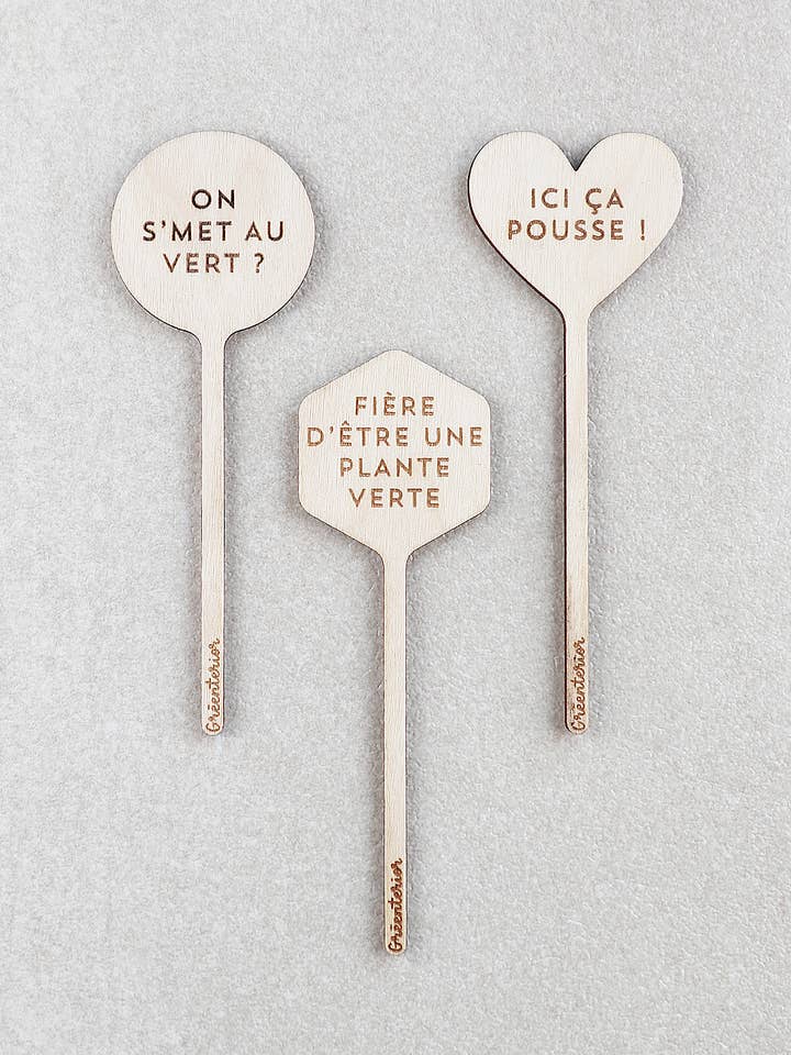 Plant marker Here it grows - Wood for wholesale by Greenterior