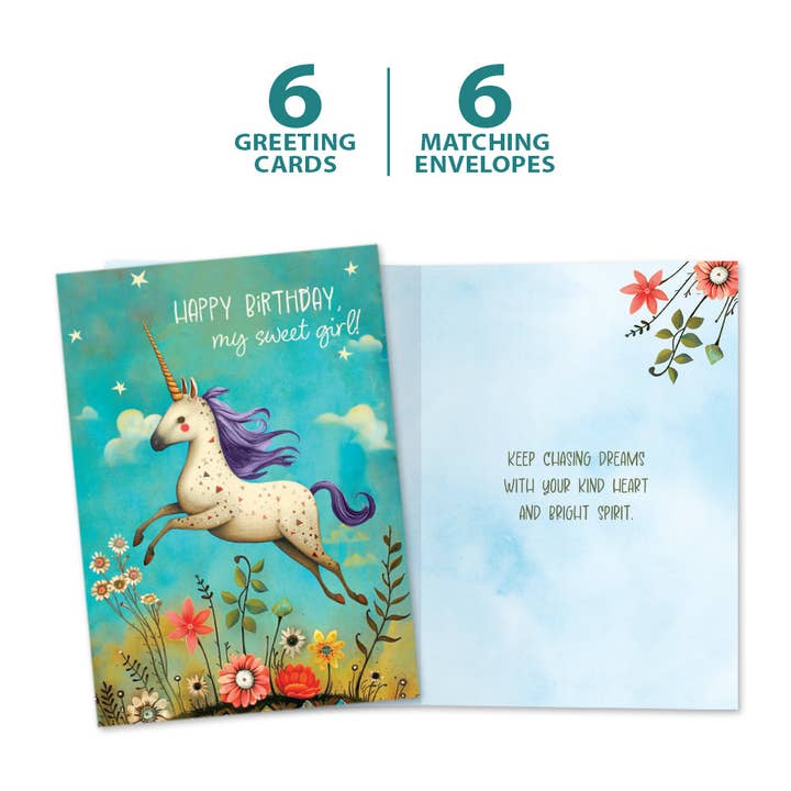 Tree-Free Greetings - Wholesale Birthday Card - Sweet Unicorn Birthday SKU 22282