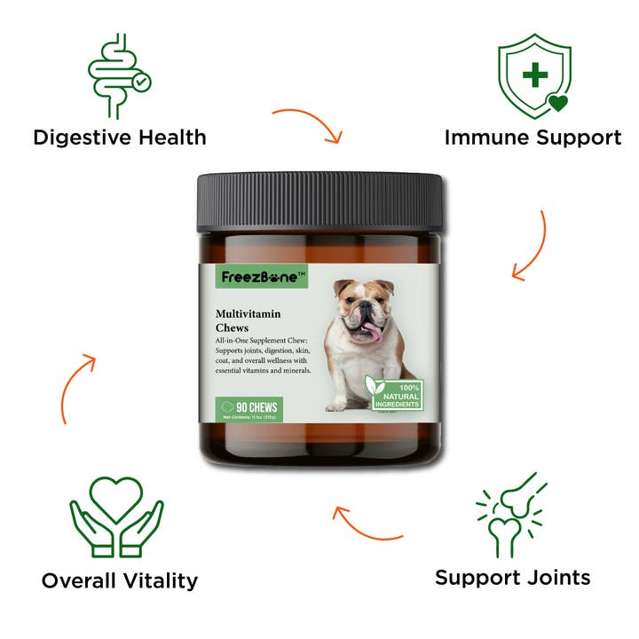 Freezbone - Venta al por mayor Suplemento - Perros - Masticables Multivitamínicos (90 Masticables)4