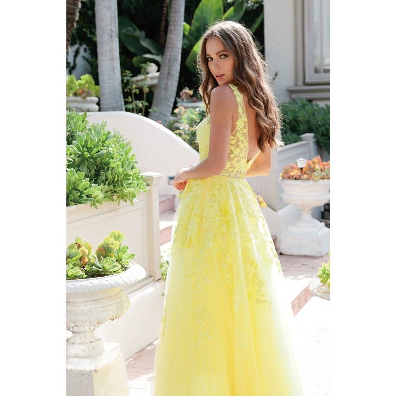 Juliet - Wholesale Gown - Women's - FLORAL APPLIQUES PROM BALLGOWN17