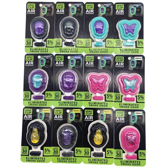 Drive Gear Car Vent Clip Air Freshener Assortment- 12/Pack for wholesale by Novelty Closeout
