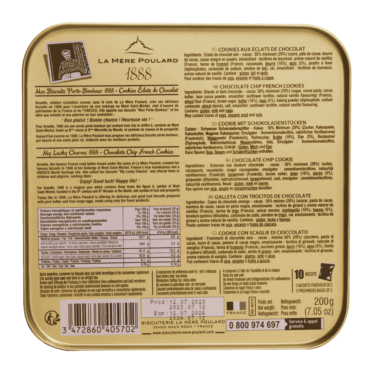 Biscuiterie La Mère Poulard - Wholesale Cookie - Collector Cookies 200g Half Box2