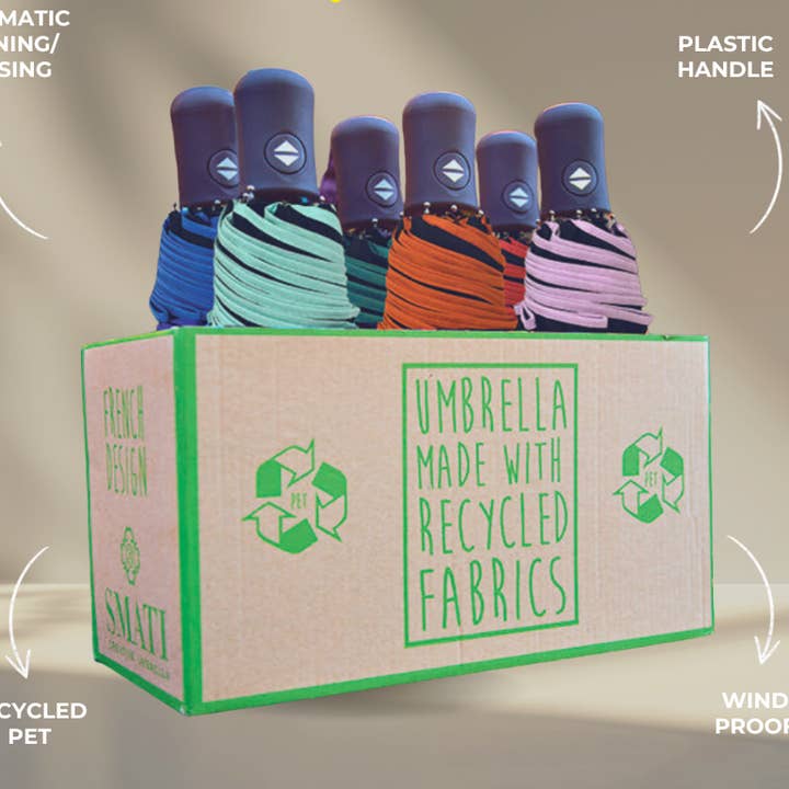 Automatiska Ekoparaplyer i Återvunnen PET för wholesale av SMATI
