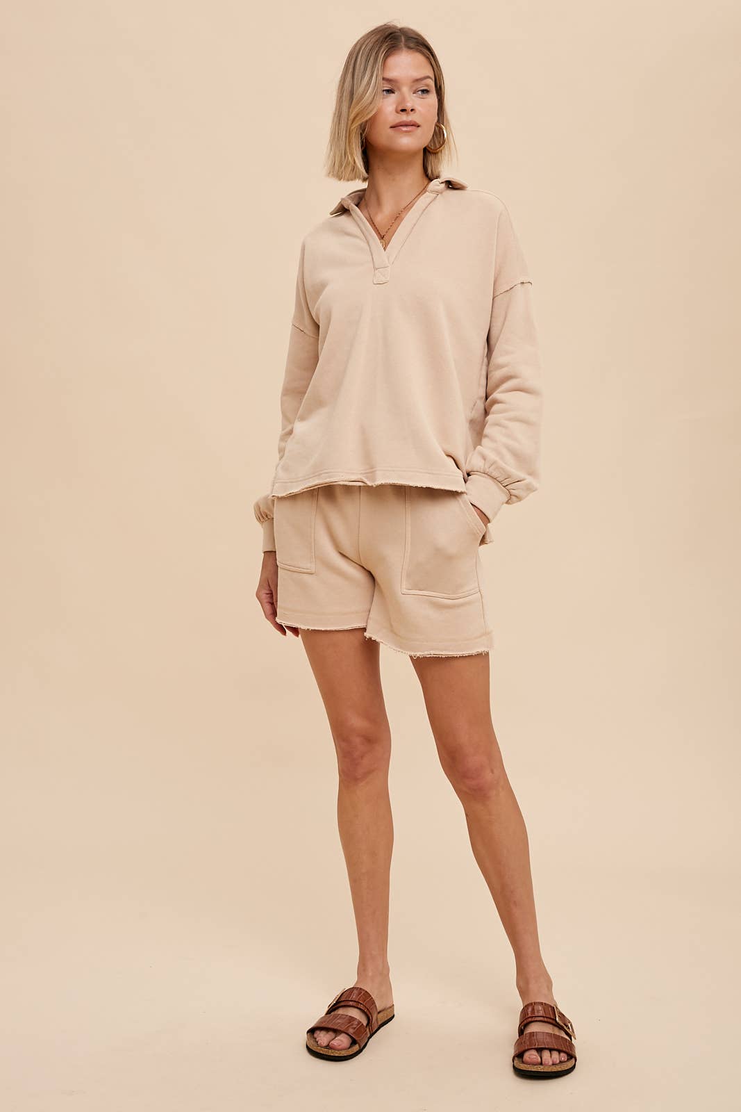 In Loom – Sweatshirt - Mulher por atacado – PULÔVER DE COLARINHO LAVADO PARA ROUPA5