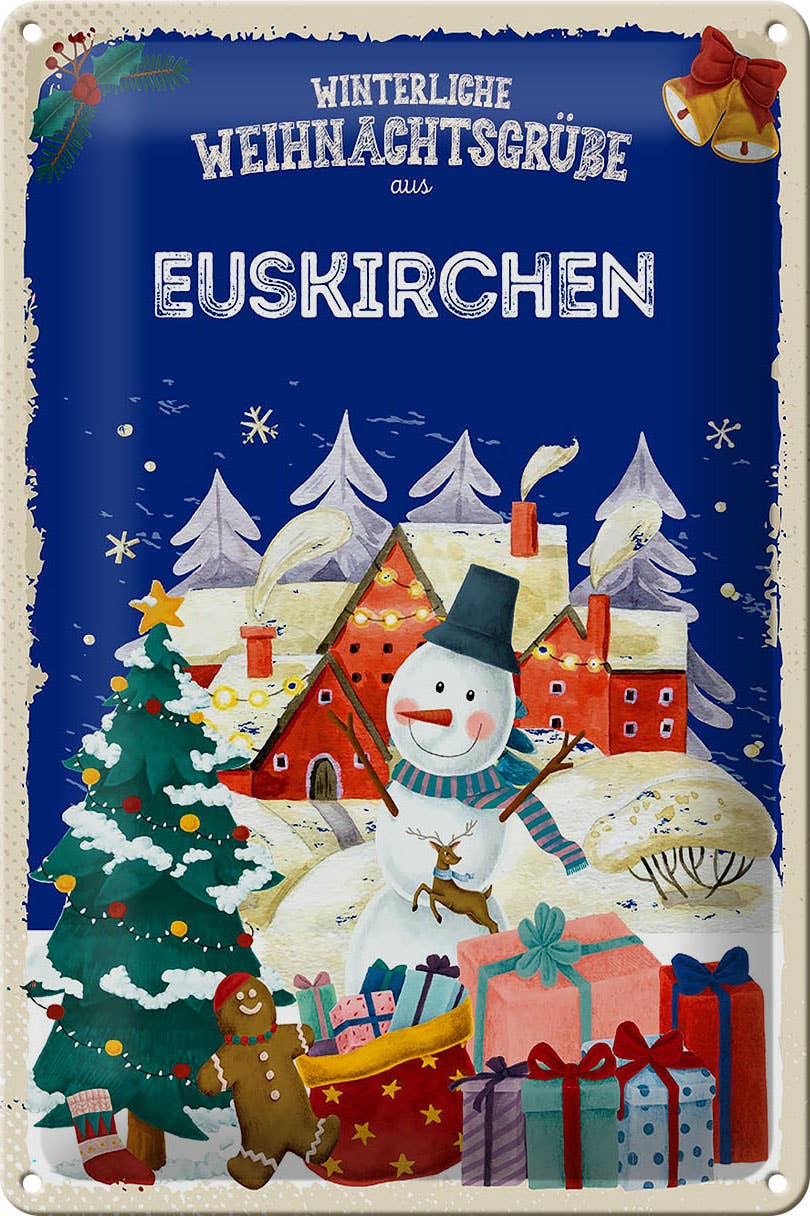 Femer - Wholesale Christmas Wall Art - Christmas Greetings EUSKIRCHEN 20x30cm Tin Sign0