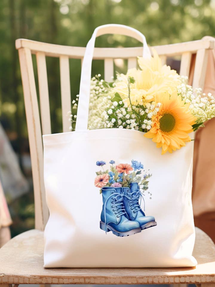 Botas flores tote bag por atacado de Pink pretty designs
