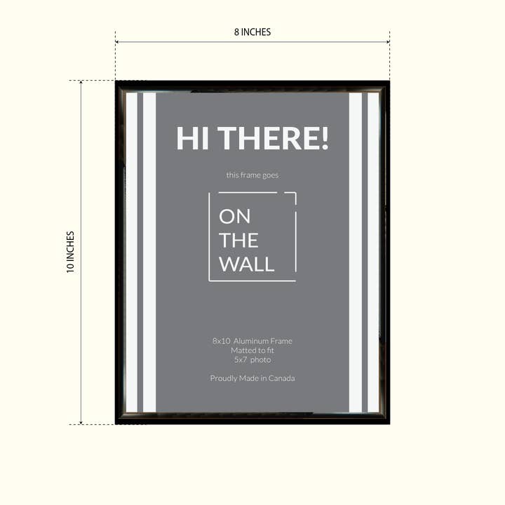 8x10 Satin Black Metal Photo Frame for wholesale by On The Wall Frames