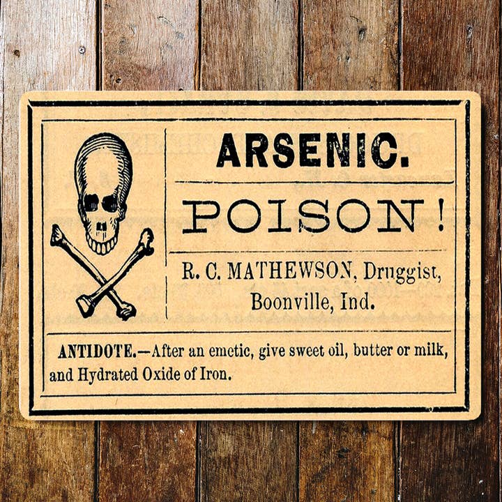 The British Metal Signs Company - Wholesale Sign - Arsenic Poison Skull And Cross Bones - Metal Wall Sign