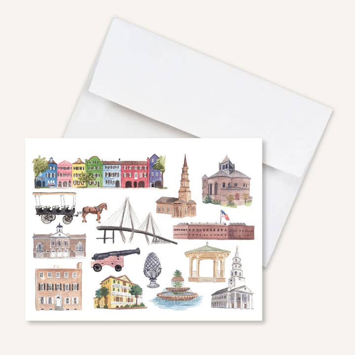 ¡Charleston para siempre! Tarjetas de notas plegadas para venta al por mayor de The Muddy Dog