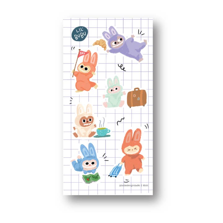 Lil Bubu Monster Sticker Sheet for wholesale by Bobo Design Studio
