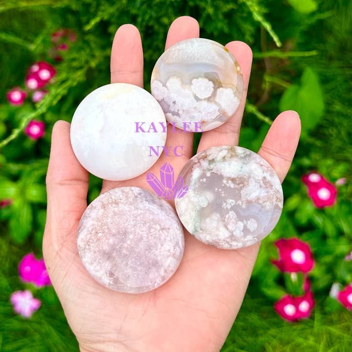 KayleeNYC - Wholesale Spiritual Stone/Crystal - 1 lb Natural Flower Agate Polished Slab Crystal