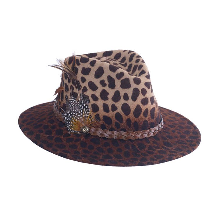 Fedora léopard pour la vente par Toucan Hat Company/ Carole Amper