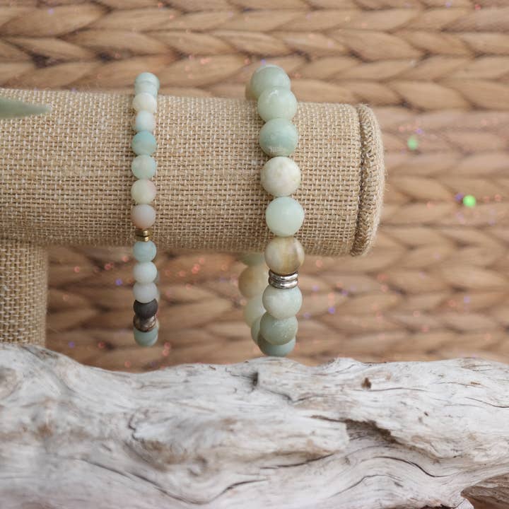 Pacotes de Pulseiras Amazonite Healing Gemstone de 1, 3, 6 por atacado de Love and Grace