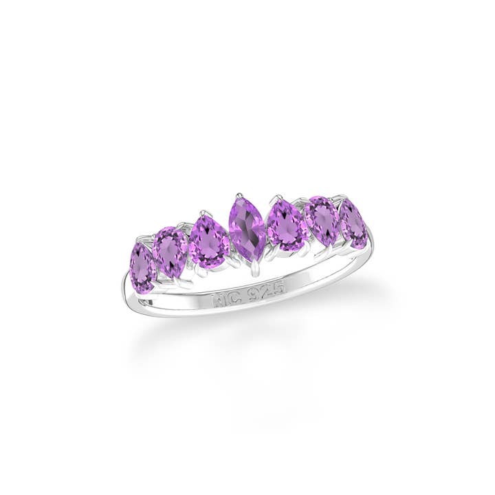 Anello a forma di marquise-pera in pietra preziosa naturale, argento sterling per la vendita all'ingrosso da parte di Nature Crafts