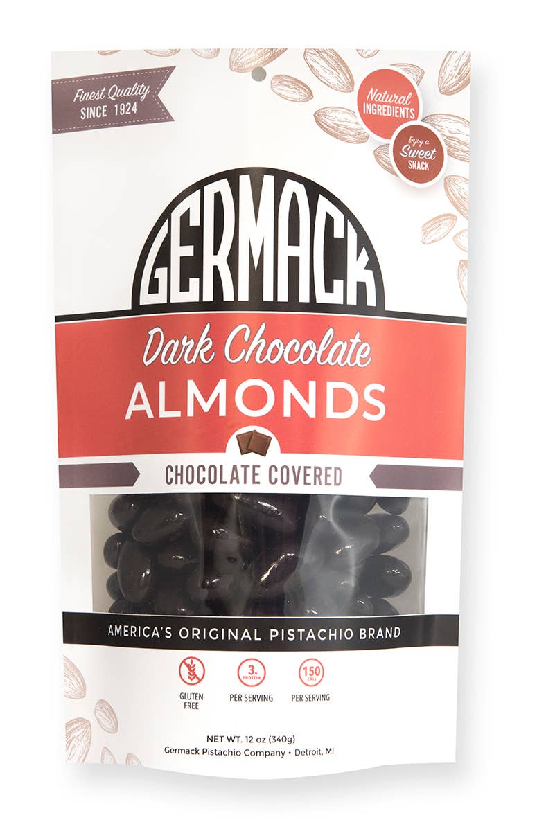 Germack Pistachio Company - Wholesale Nuts - Chocolate Dark Almonds Bag - 12 oz0