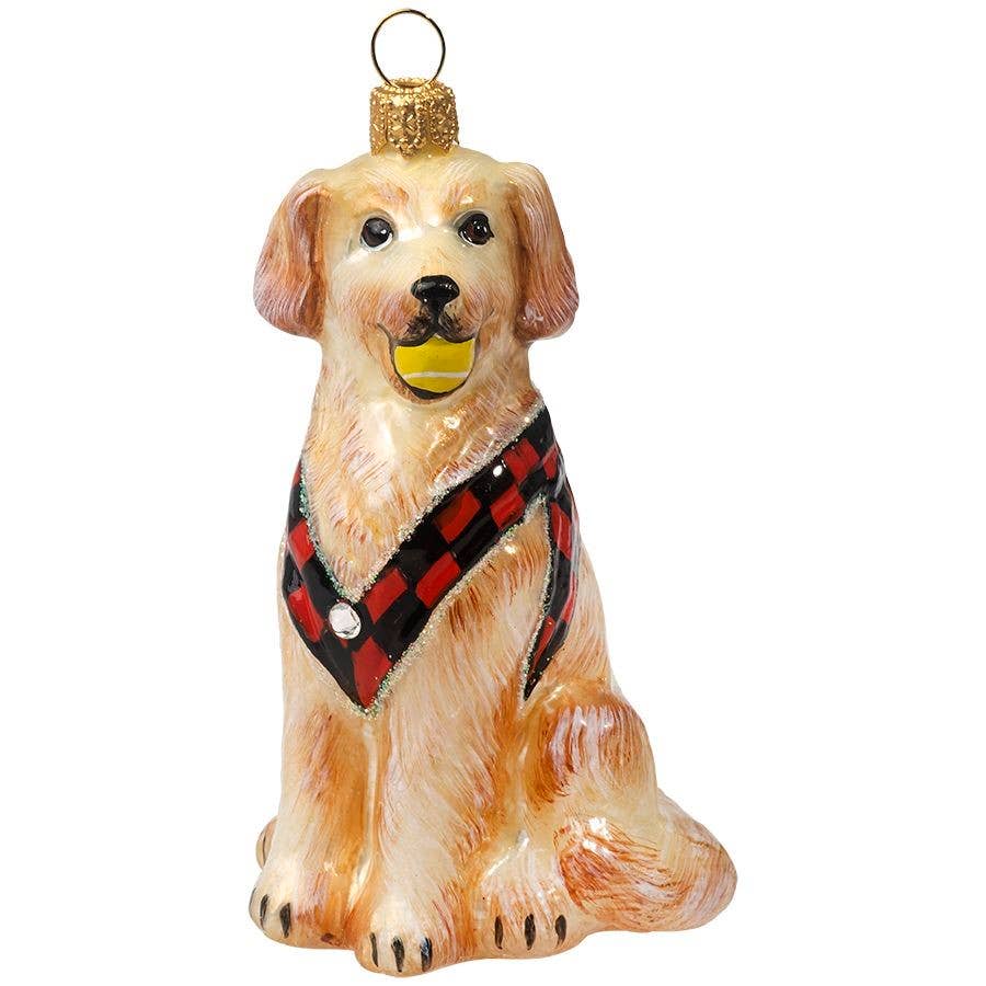 Joy To The World Collectibles – Engroshandel Pynt – Golden Retriever med vest og tennisbold0