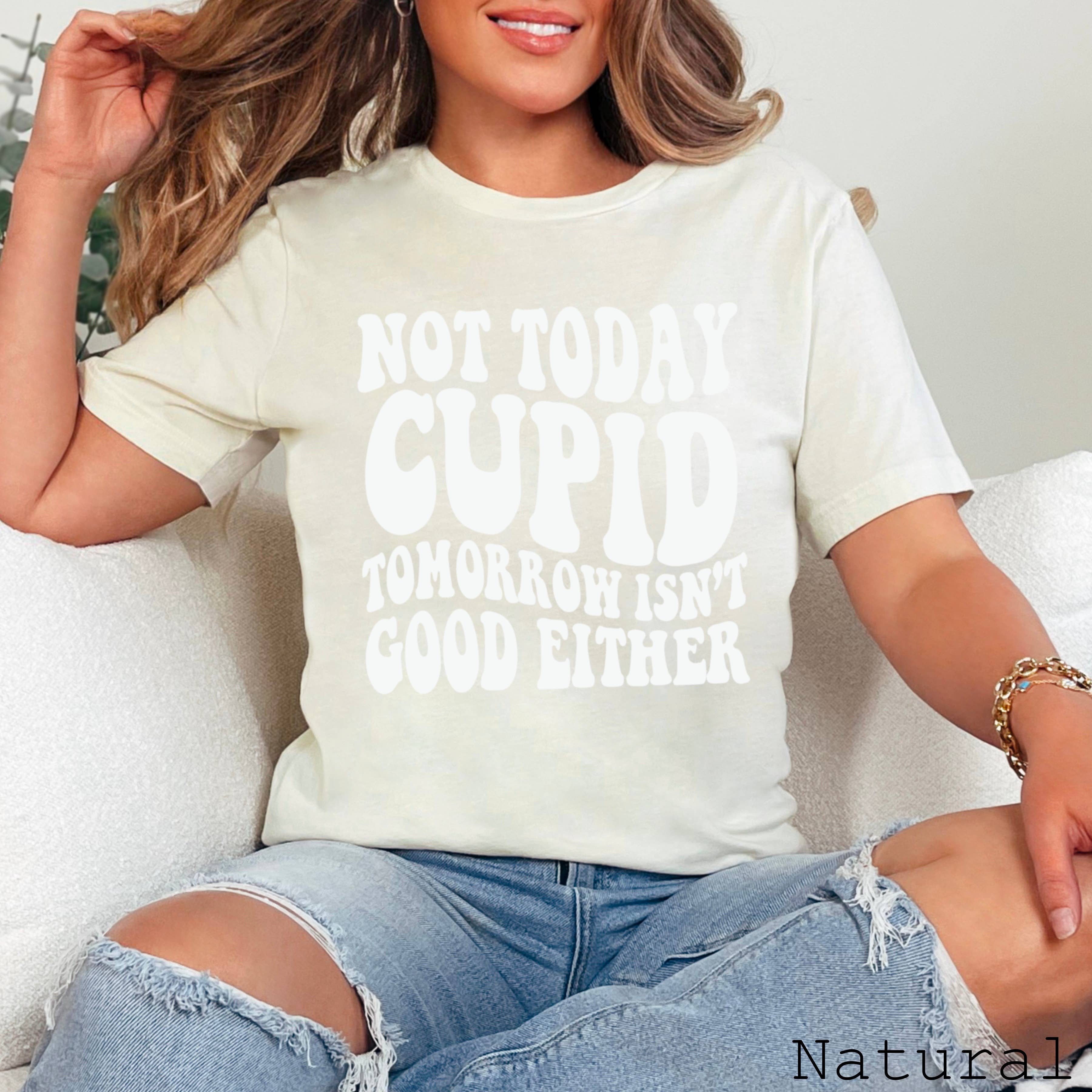 Shoppe SHC - Wholesale Screen Printed T-Shirt - Women's - Not Today Cupid Valentine's Day Graphic Tee | Bella Canvas 1