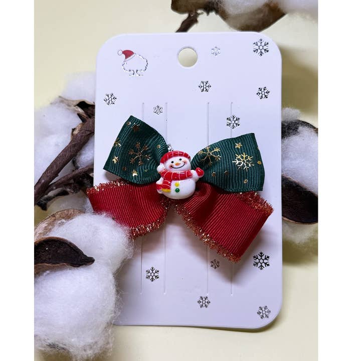 Mix Colors of Cute Christmas Bow Hair Clips for wholesale by Funteze