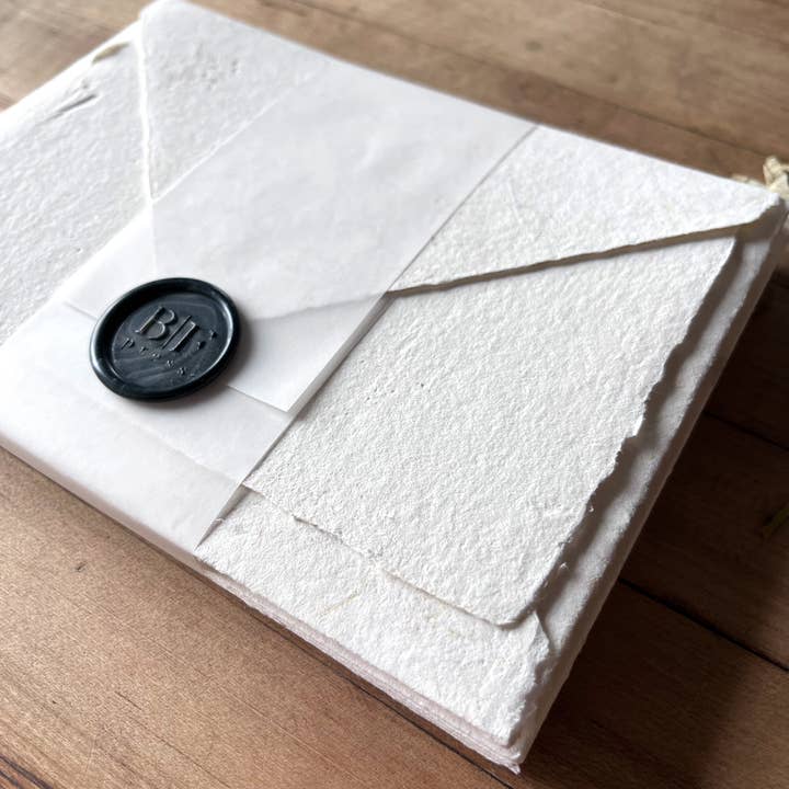 Bat Flower Press - Wholesale Stationery/Notecard Set - 50/50 handmade 6.5 x 5" set of paper & envelopes1