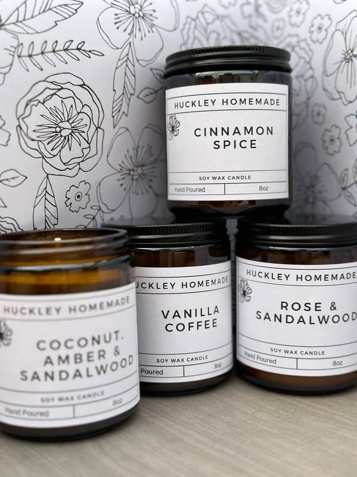 Grootverpakking 8 oz Sojakaars Amber Pot Bundel voor wholesale door Huckley Homemade