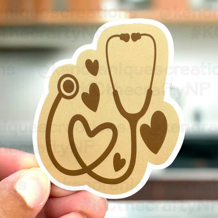 Pegatina de vinilo - Estetoscopio marrón para venta al por mayor de Wholesale By Kendranique