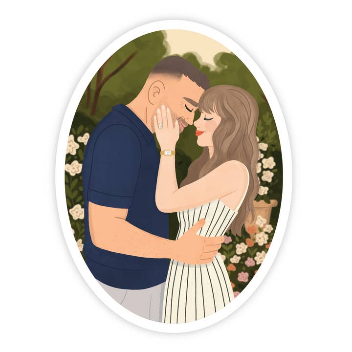Autocollant en vinyle de la culture pop de l'ère du mariage - Fiançailles dans le jardin secret pour la vente par Simple Whimsy