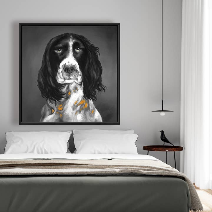 Svart Vacker engelska | inramat tryck på duk 48 ”x 48" för wholesale på Faire