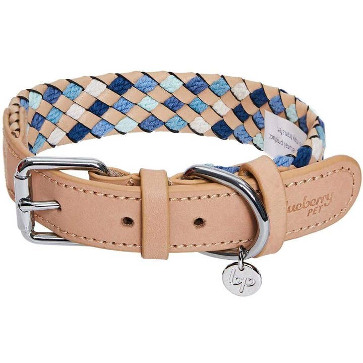 Blueberry Pet - Wholesale Pet Collar - Dog - 2 Colors, Braided Full Grain Leather Dog Collar