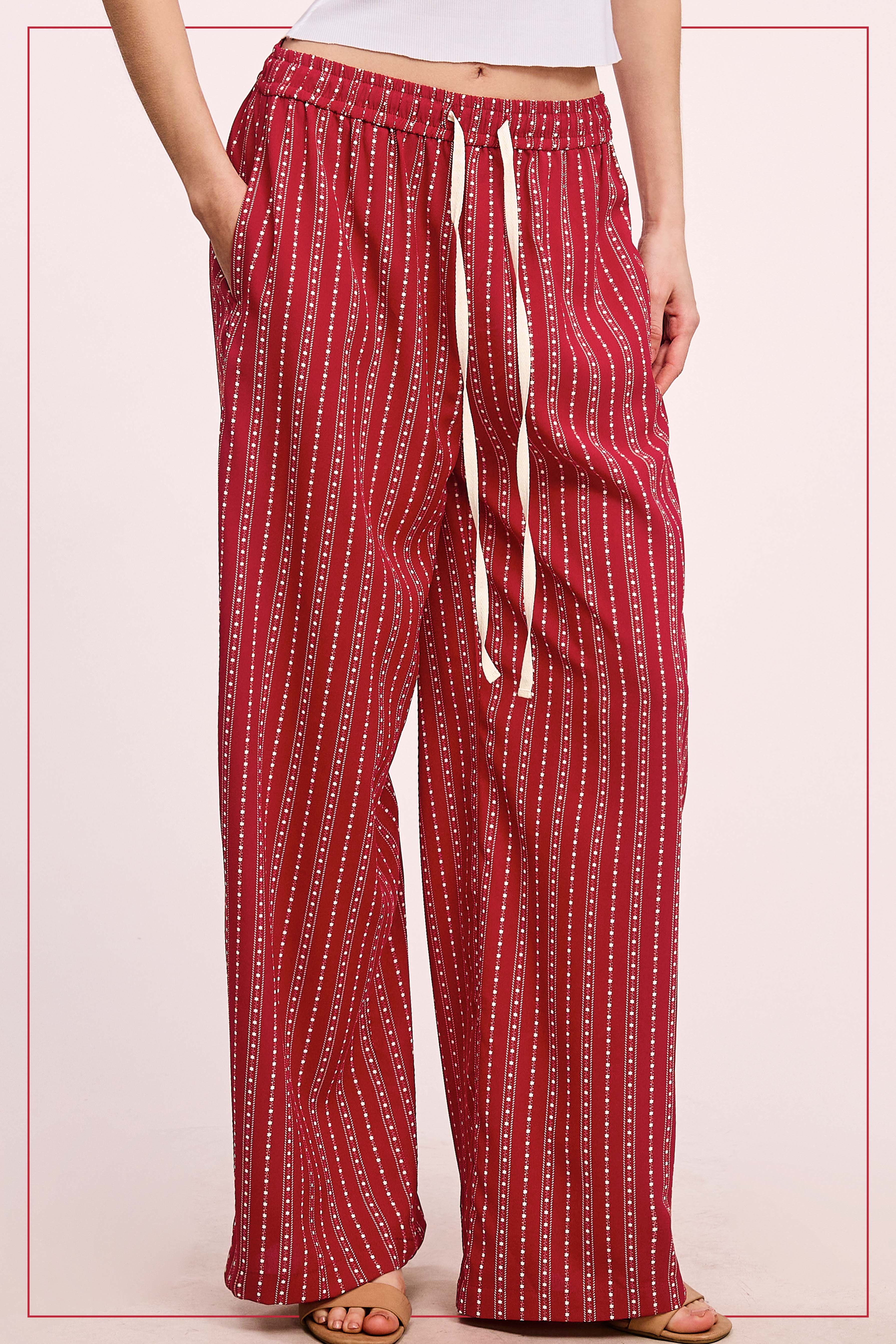 La Miel – Calças - Mulher por atacado – JDP4228-Calças de Design Padronizado de Corte Descontraído Com Bolsos9