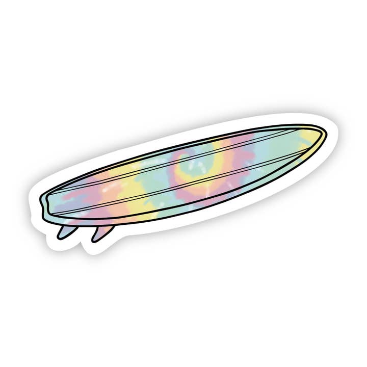 Surfboard Tie Dye Aesthetic Sticker for wholesale by Big Moods